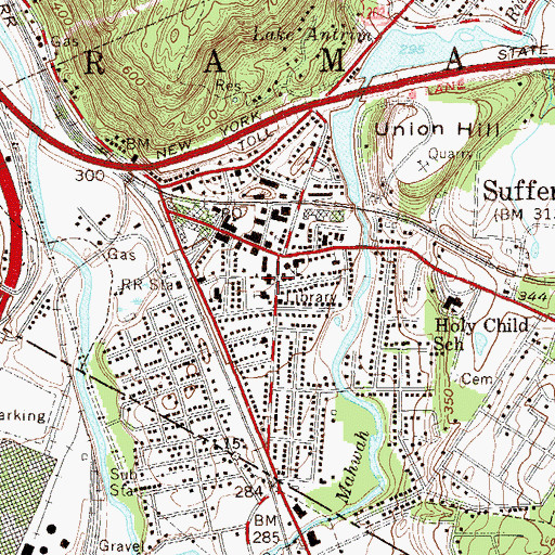Topographic Map of Suffern Village Museum, NY