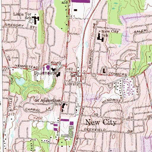 Topographic Map of Clarkstown Town Hall, NY