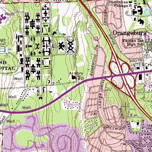 Topographic Map of Orangeburg Armory, NY