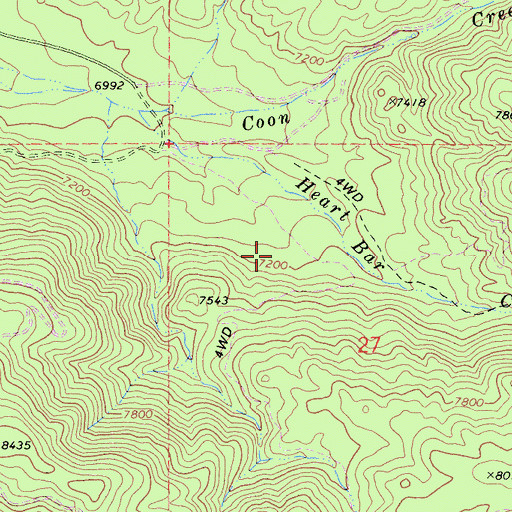 Topographic Map of Heart Bar State Park, CA