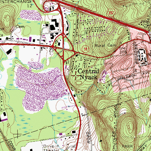 Topographic Map of Rockland Center for the Arts, NY