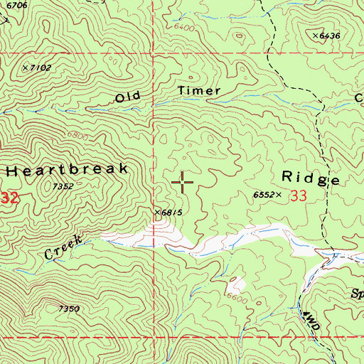 Topographic Map of Heartbreak Ridge, CA