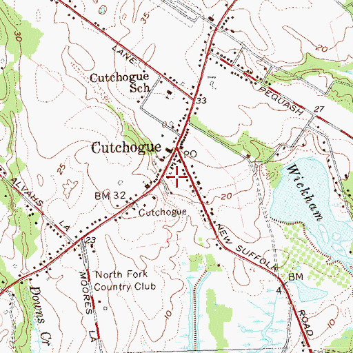 Topographic Map of Cutchogue - New Suffolk Free Library, NY