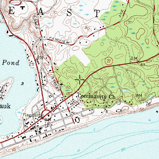 Topographic Map of Montauk Library, NY