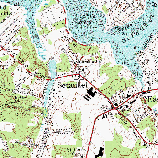 Topographic Map of Emma S Clark Memorial Library, NY