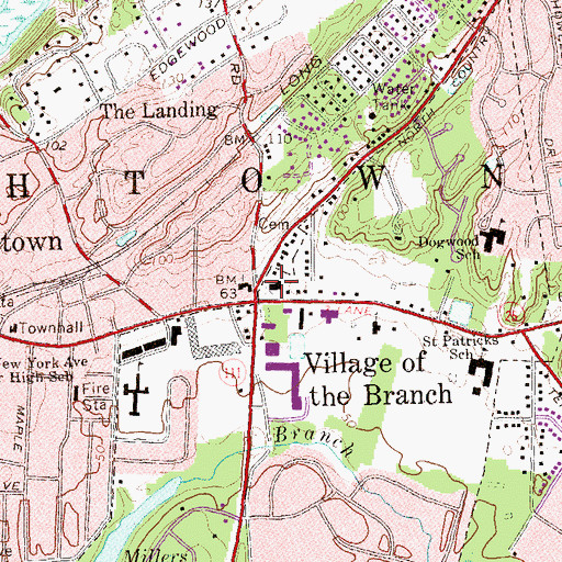 Topographic Map of Smithtown Library, NY