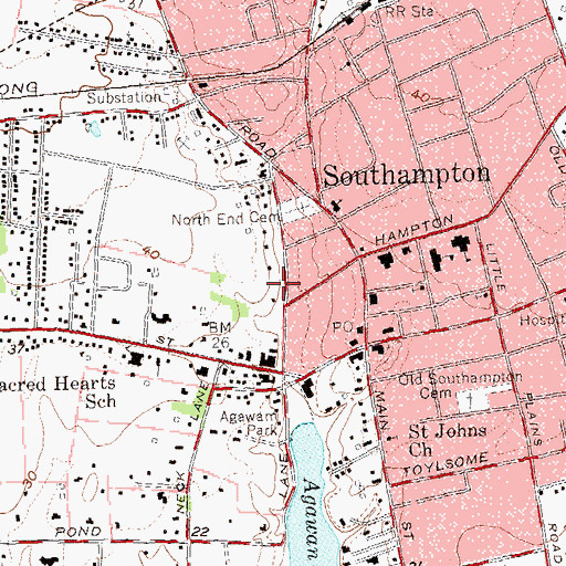 Topographic Map of Rogers Memorial Library, NY