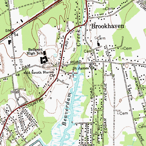 Topographic Map of Beaver Dam Boat Marina, NY