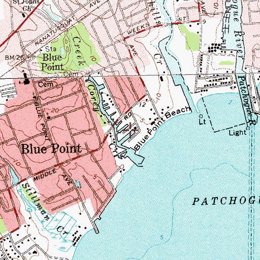 Topographic Map of Davis Park Marina, NY