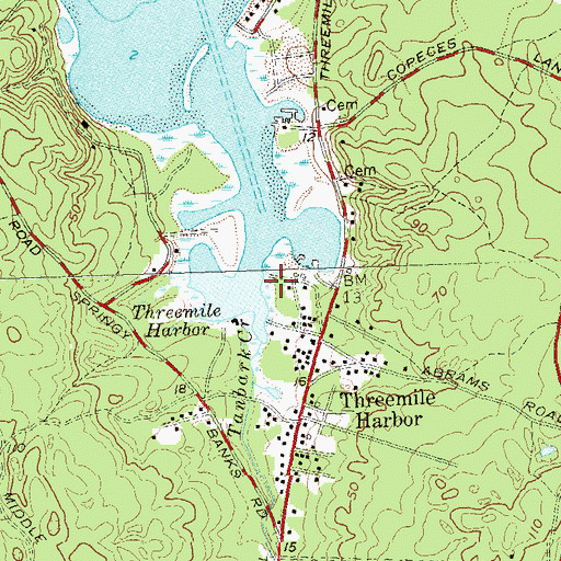 Topographic Map of East Hampton Marina, NY
