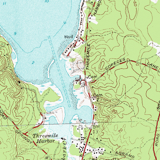 Topographic Map of Halsey's Marina, NY