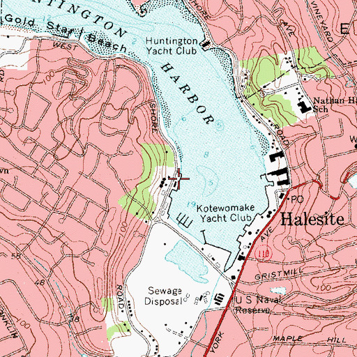 Topographic Map of West Shore Marina, NY