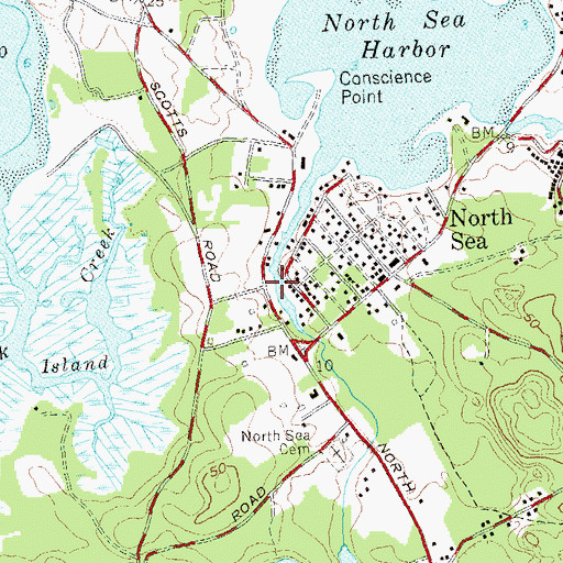 Topographic Map of Conscience Point Marina, NY