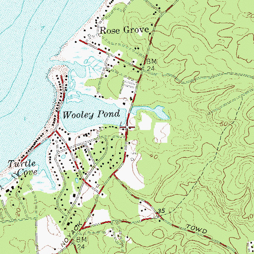 Topographic Map of Peconic Marina, NY