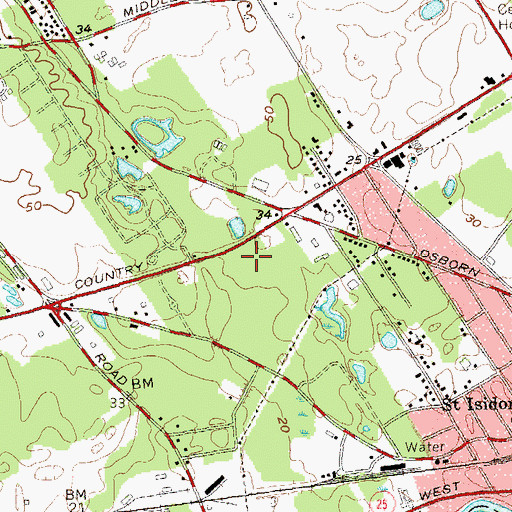 Topographic Map of Riverhead Armory, NY