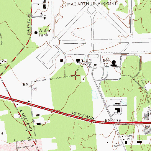 Topographic Map of Ronkonkoma Armory, NY