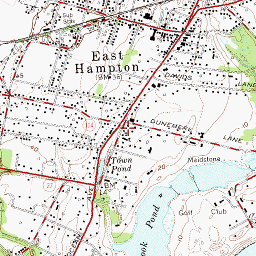 Topographic Map of Mulford House and Farm, NY