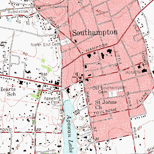 Topographic Map of Parrish Art Museum, NY