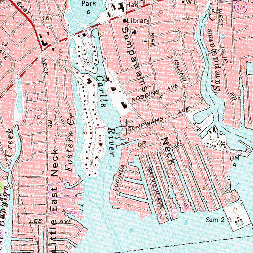 Topographic Map of Rainbow Marine, NY