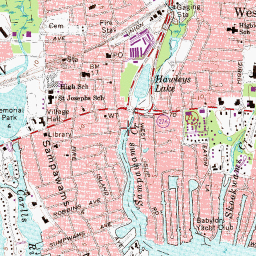 Topographic Map of Suffolk Marine Center, NY