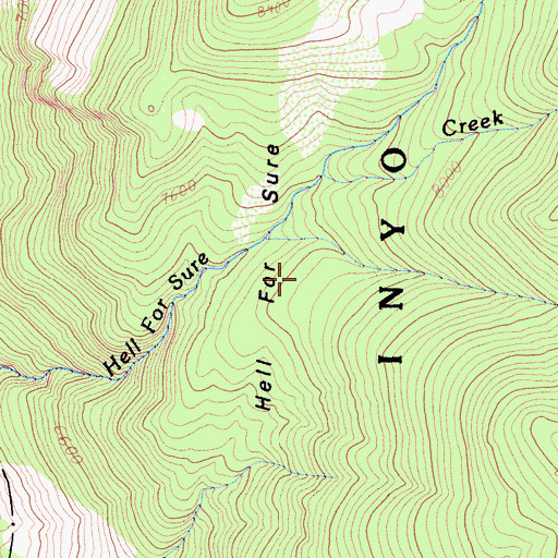 Topographic Map of Hell for Sure, CA