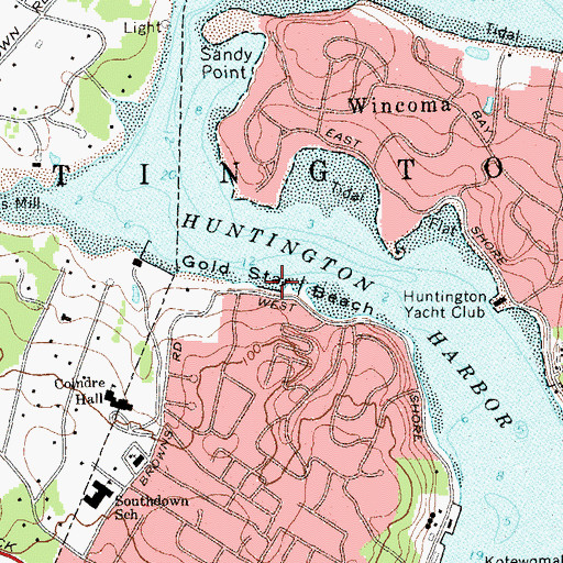 Topographic Map of Wyncote Club Marina, NY