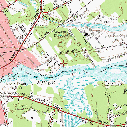 Topographic Map of Riverhead Moose Lodge 1742 Marina and Yacht Club, NY