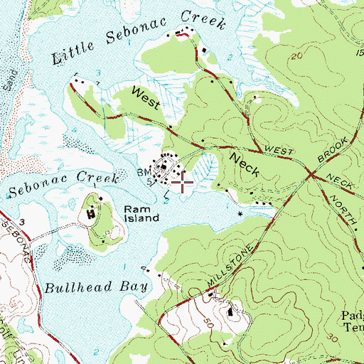 Topographic Map of Bullhead Yacht Club, NY
