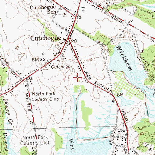 Topographic Map of Cedars Golf Club, NY