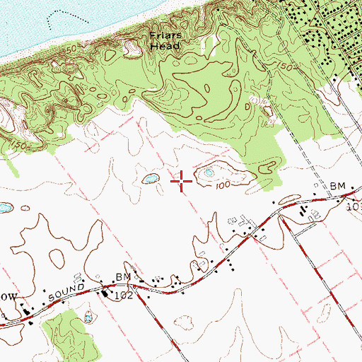 Topographic Map of Friar's Head Golf Course, NY