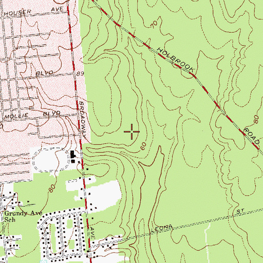 Topographic Map of Holbrook Country Club Golf Course, NY