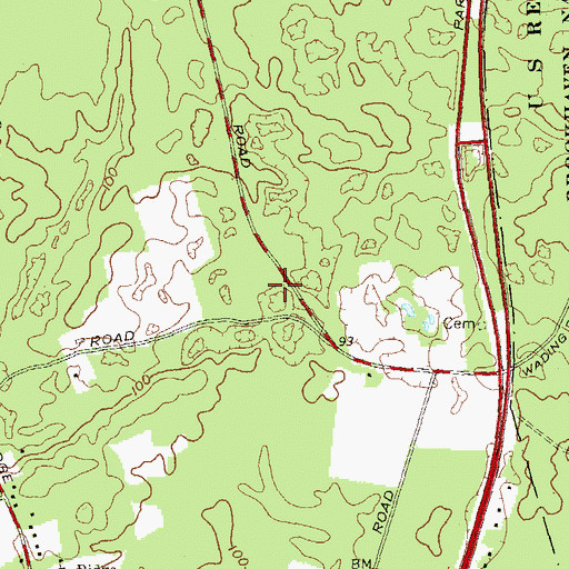 Topographic Map of Leisure Village Golf Course, NY