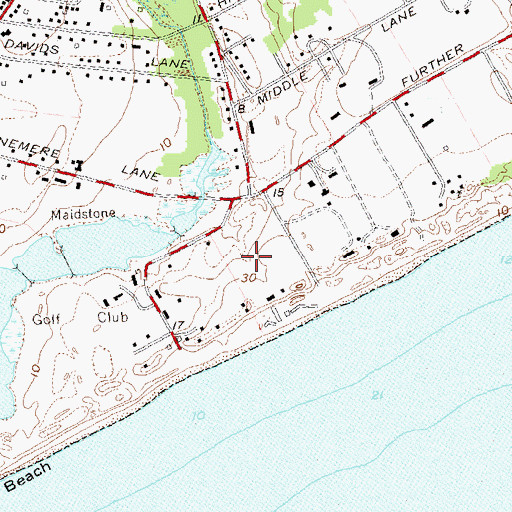 Topographic Map of Maidstone Club East Course, NY