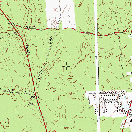 Topographic Map of Pine Ridge Golf Club, NY