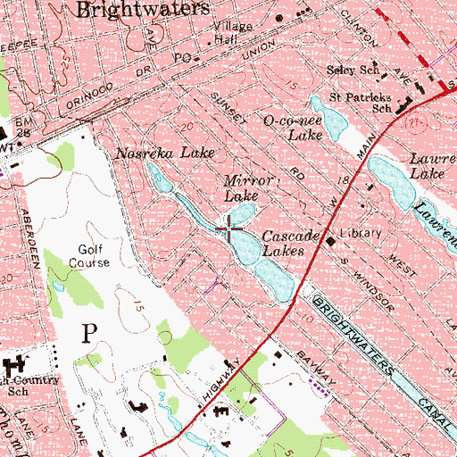 Topographic Map of Lakeview Avenue West Bridge, NY