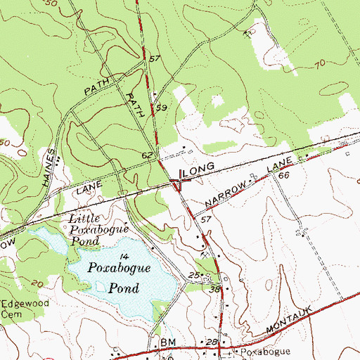 Topographic Map of Sagg Road Bridge, NY