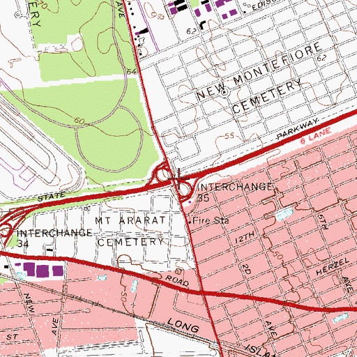 Topographic Map of Wellwood Avenue Bridge, NY