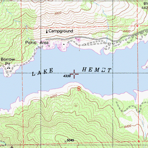 Topographic Map of Lake Hemet, CA
