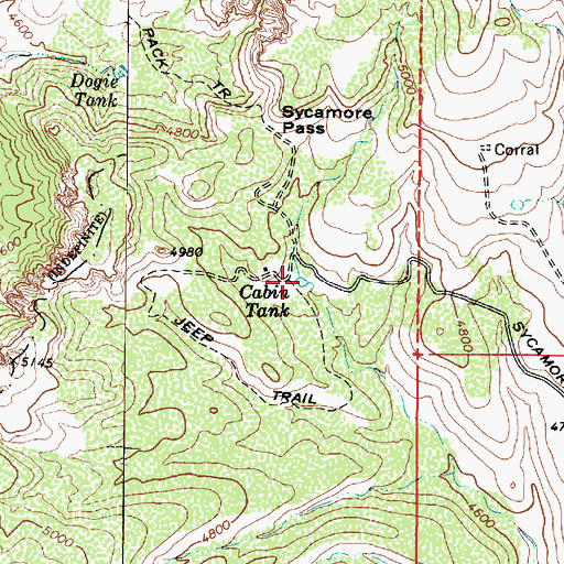 Topographic Map of Cabin Tank, AZ