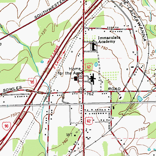 Topographic Map of The Courtyards Adult Care Facility, NY