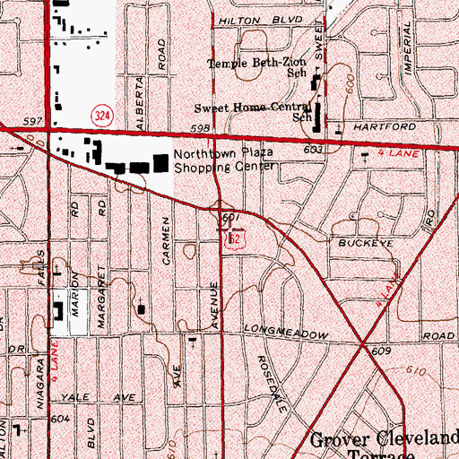 Topographic Map of ElderWood Health Care at Wedgewood, NY