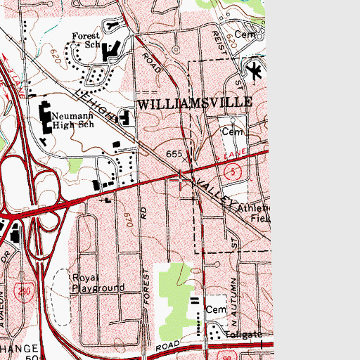 Topographic Map of Glenwood Village Assisted Living Facility, NY