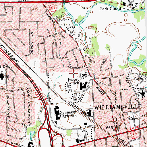 Topographic Map of Presbyterian Village at North Church, NY