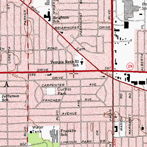 Topographic Map of Sheridan Manor Nursing Home, NY