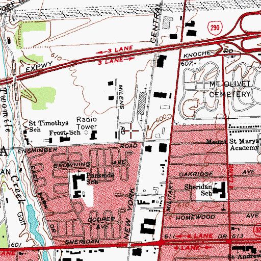 Topographic Map of Tonawanda Manor Assisted Living Facility, NY