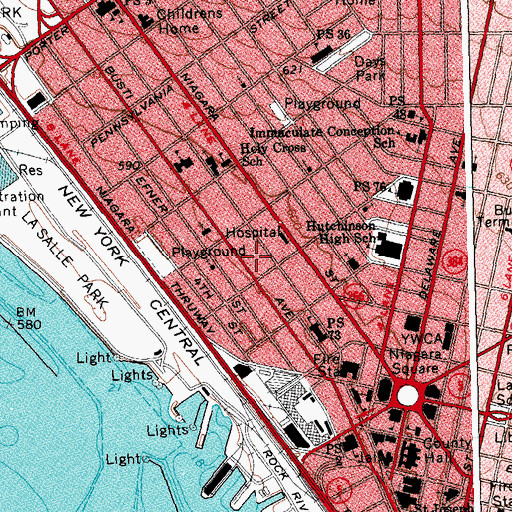 Topographic Map of Waterfront Health Care Center, NY