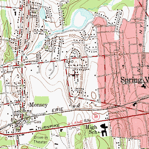 Topographic Map of New Monsey Park Home for Adults, NY