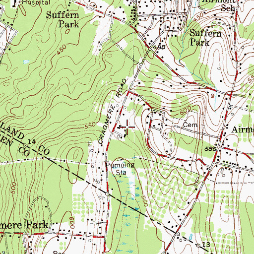 Topographic Map of Ramapo Manor Nursing Center, NY