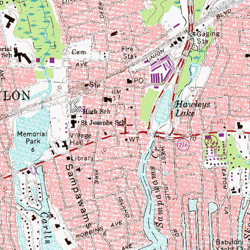 Topographic Map of Bayview Rest Home, NY