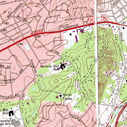 Topographic Map of Atria Huntington, NY